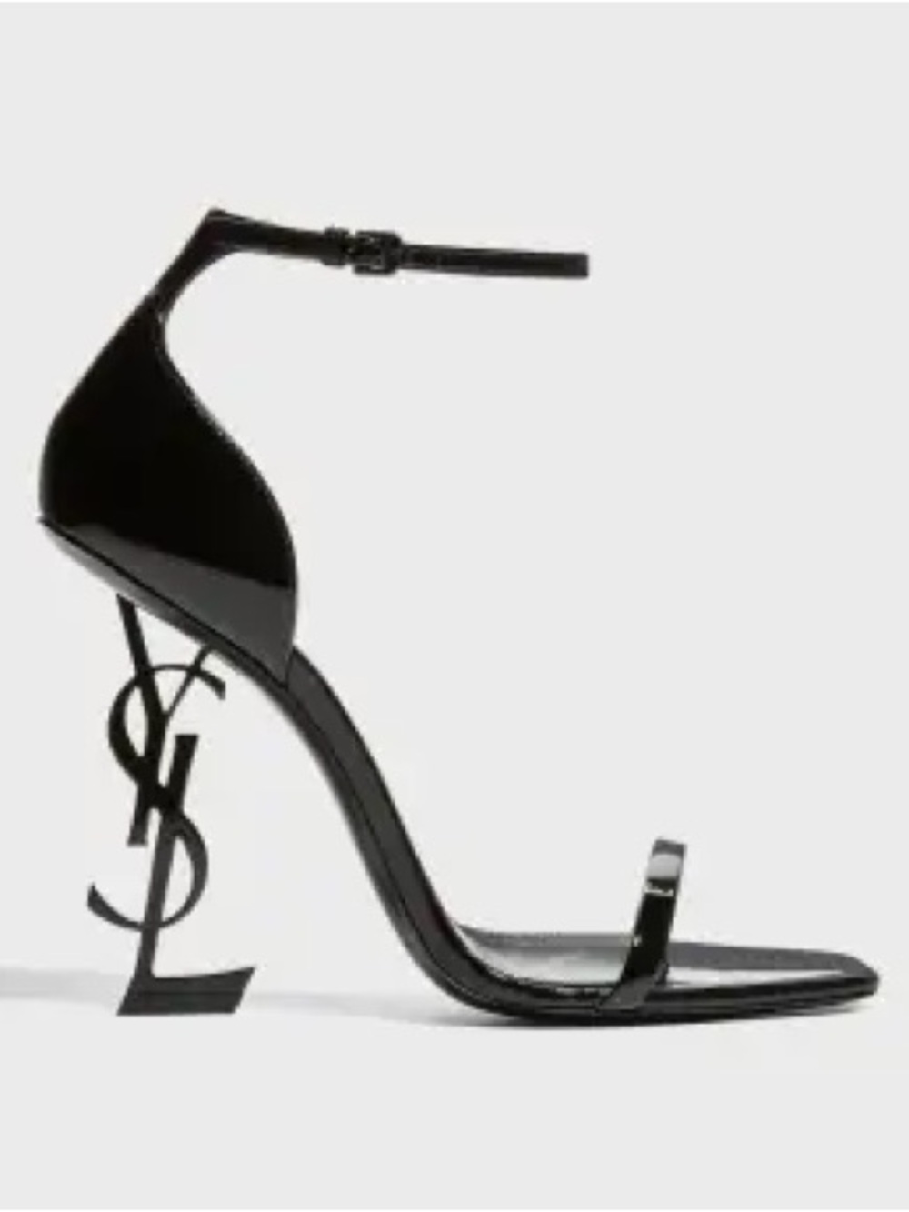 Saint Laurent Black Patent Logo-Detail Stiletto Sandals